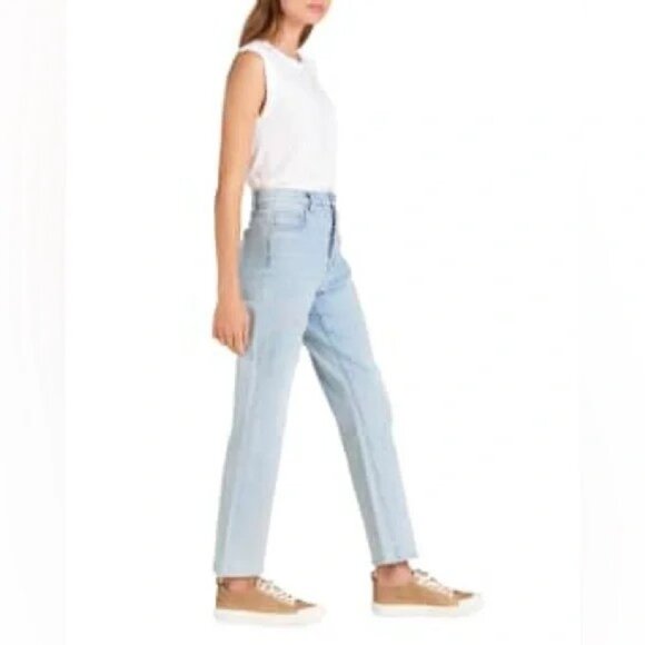 VERONICA BEARD Blake Classic Straight High Rise Jeans Glacier Blue 32 -M… - Picture 3 of 8